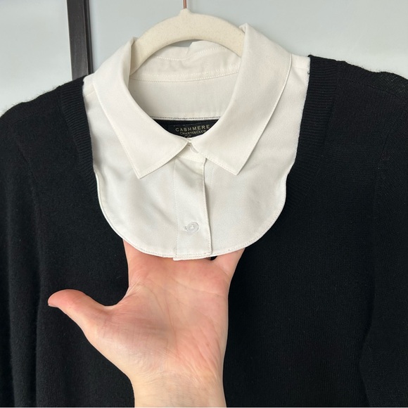 [M] Charter Club Luxury Black and White Dress Shirt & Cashmere Sweater Combo Top - Picture 13 of 13